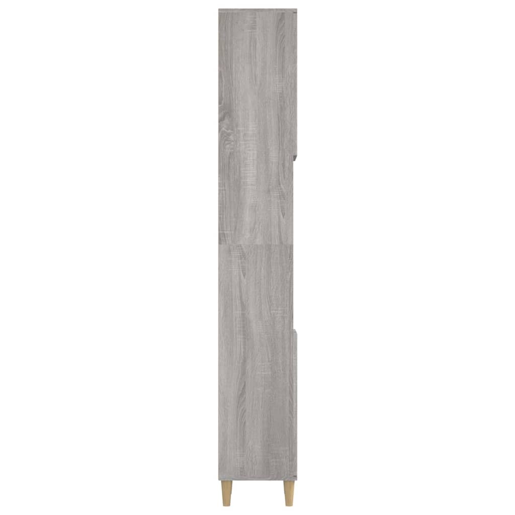 Armoire de bain sonoma gris 30x30x190 cm bois d'ingénierie