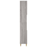 Armoire de bain sonoma gris 30x30x190 cm bois d'ingénierie