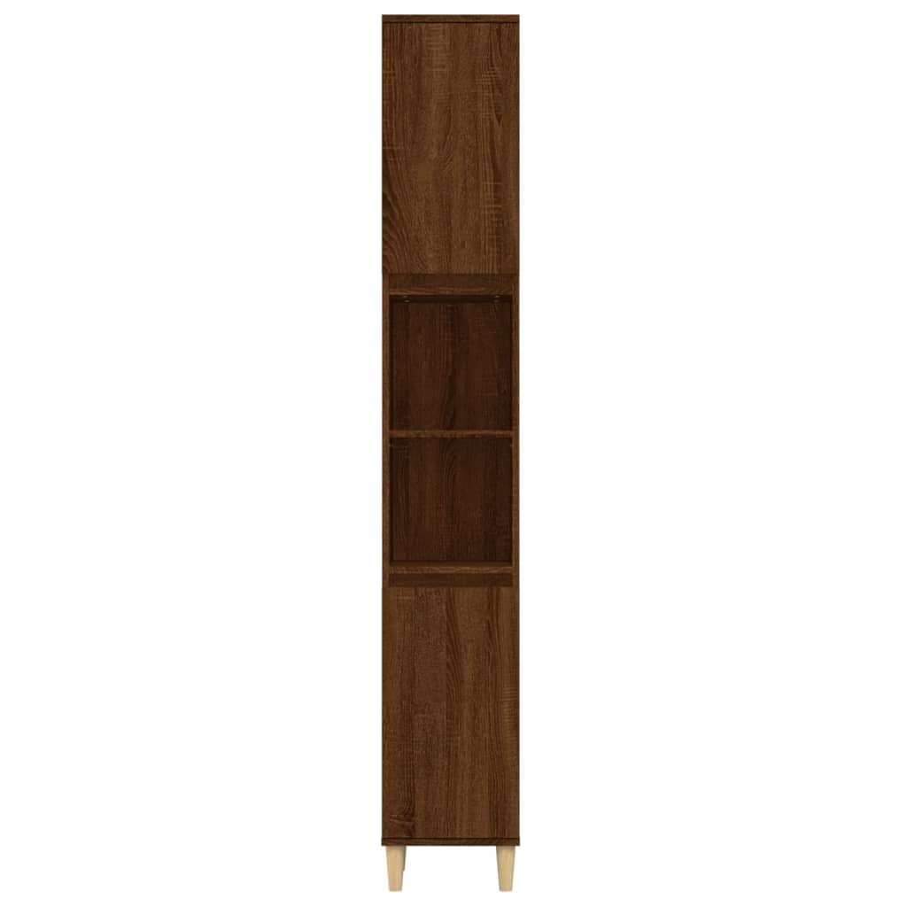 Badezimmerschrank aus brauner Eiche, 30 x 30 x 190 cm, Holzwerkstoff