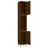 Bathroom cabinet brown oak 30x30x190 cm engineered wood