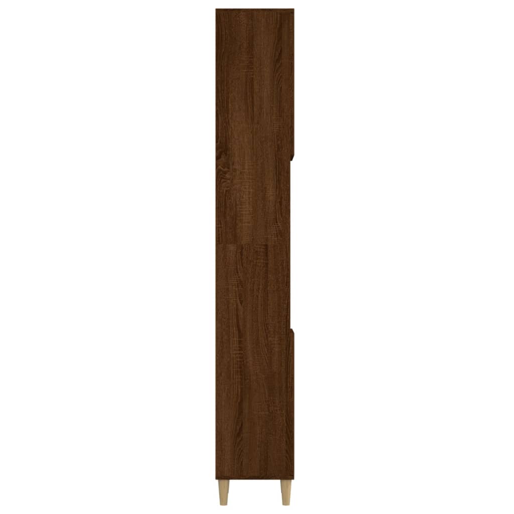 Bathroom cabinet brown oak 30x30x190 cm engineered wood