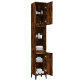 Armoire de bain chêne fumé 30x30x190 cm bois d'ingénierie