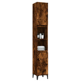 Armoire de bain chêne fumé 30x30x190 cm bois d'ingénierie