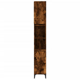 Armoire de bain chêne fumé 30x30x190 cm bois d'ingénierie