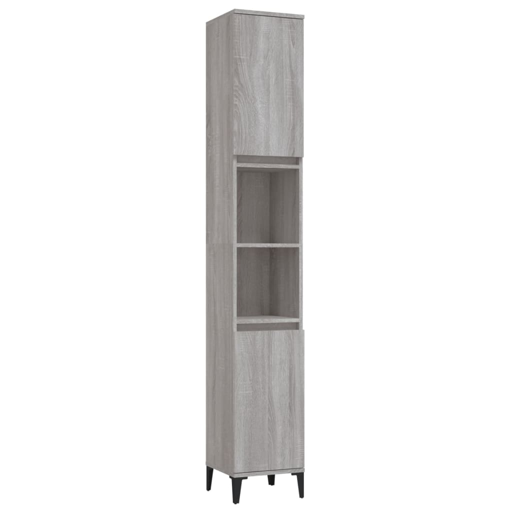 Armoire de bain sonoma gris 30x30x190 cm bois d'ingénierie