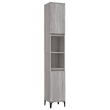 Armoire de bain sonoma gris 30x30x190 cm bois d'ingénierie