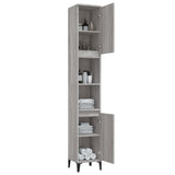 Armoire de bain sonoma gris 30x30x190 cm bois d'ingénierie