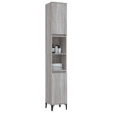 Armoire de bain sonoma gris 30x30x190 cm bois d'ingénierie