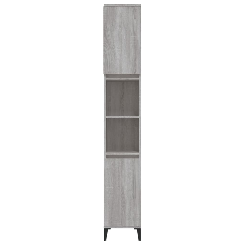 Armoire de bain sonoma gris 30x30x190 cm bois d'ingénierie