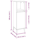 Armoire de salle de bain blanc 30x30x100 cm bois d'ingénierie