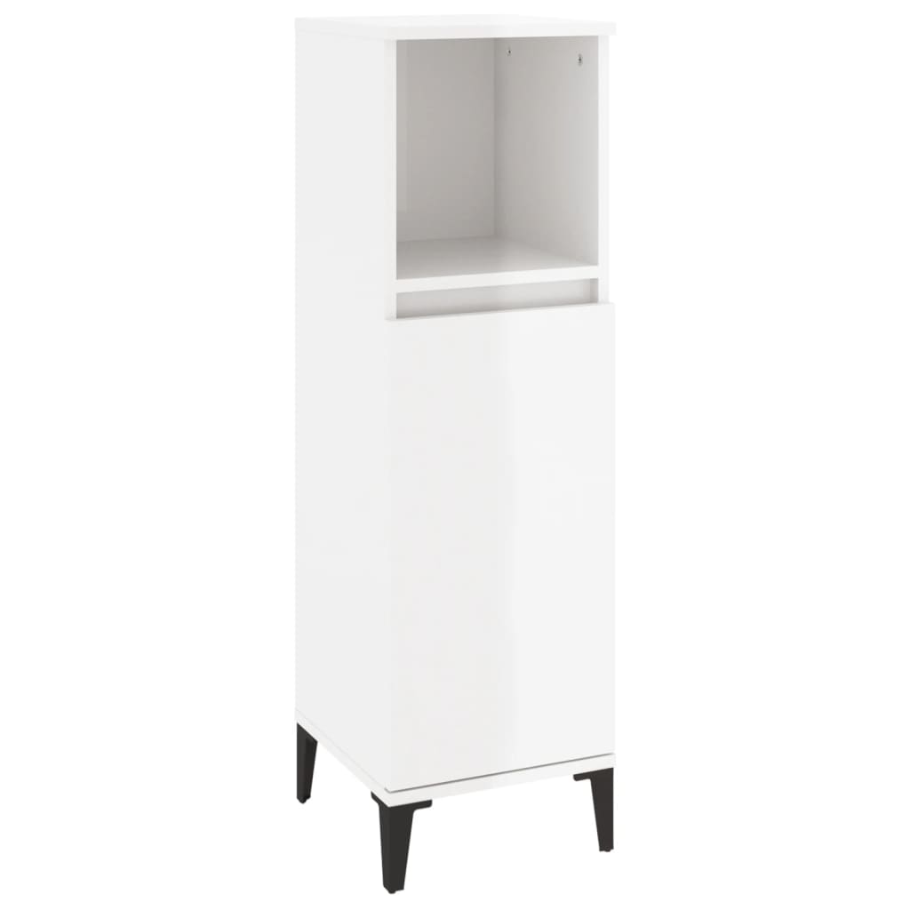 Armoire de salle de bain blanc brillant 30x30x100 cm