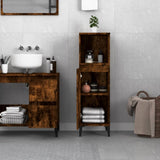 Smoked oak bathroom cabinet 30x30x100 cm engineered wood