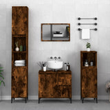 Smoked oak bathroom cabinet 30x30x100 cm engineered wood