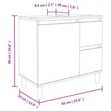 Armoire de salle de bain blanc 65x33x60 cm bois d'ingénierie