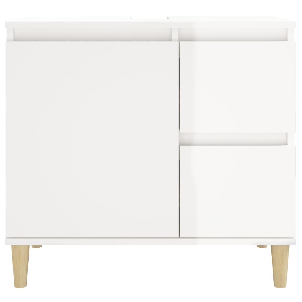 Armoire de salle de bain blanc brillant 65x33x60 cm