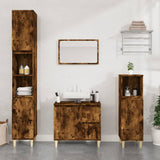 Smoked oak bathroom cabinet 65x33x60 cm engineered wood