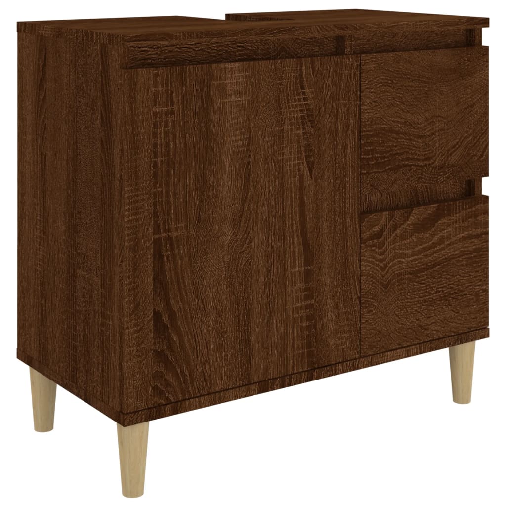 Armoire de bain chêne marron 65x33x60 cm bois d'ingénierie