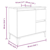 Armoire de salle de bain blanc 65x33x60 cm bois d'ingénierie