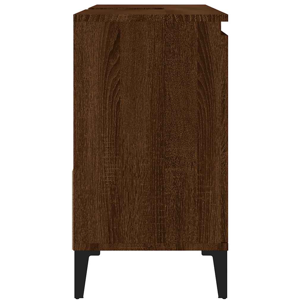 Bathroom cabinet brown oak 65x33x60 cm engineered wood