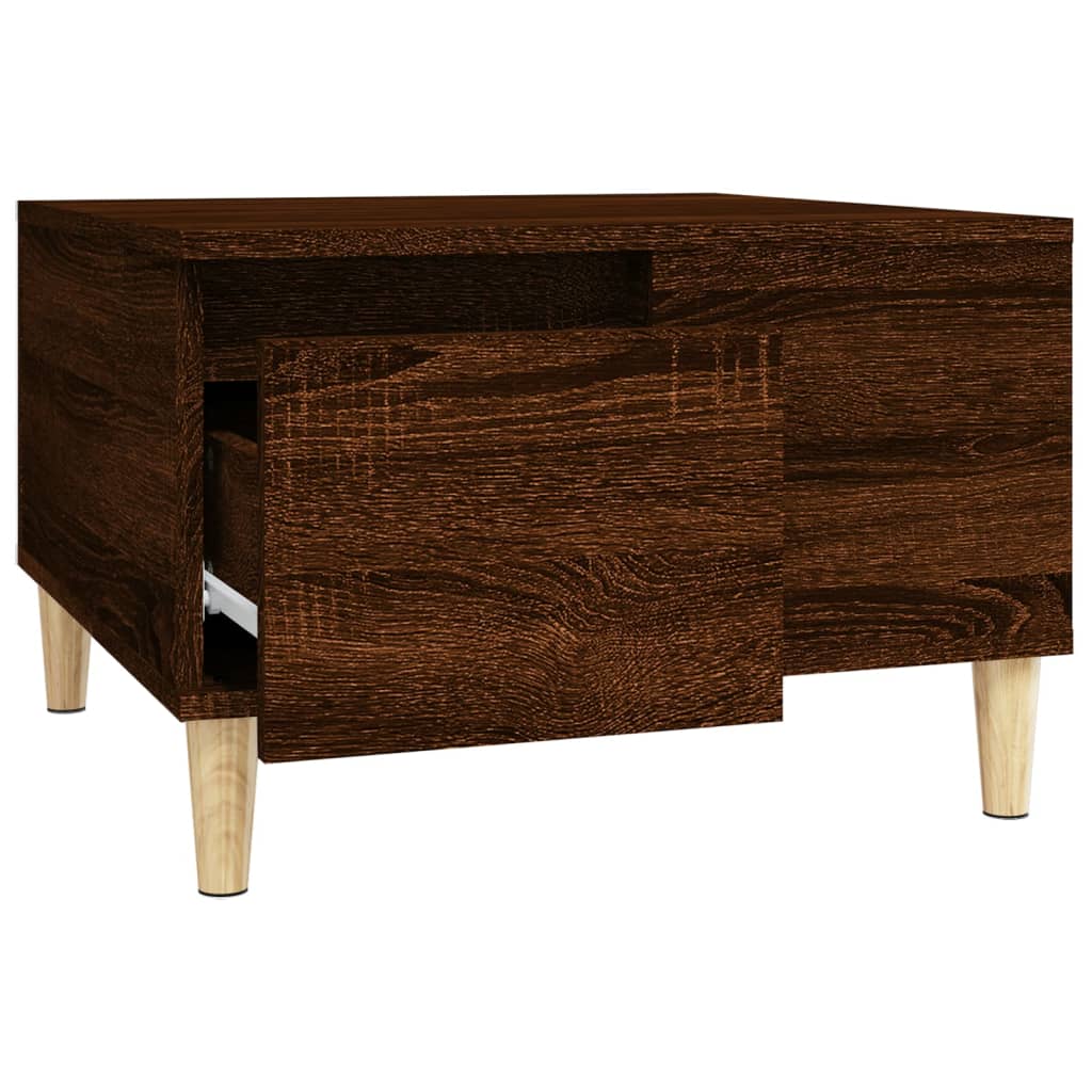 Table basse chêne marron 55x55x36,5 cm bois d'ingénierie