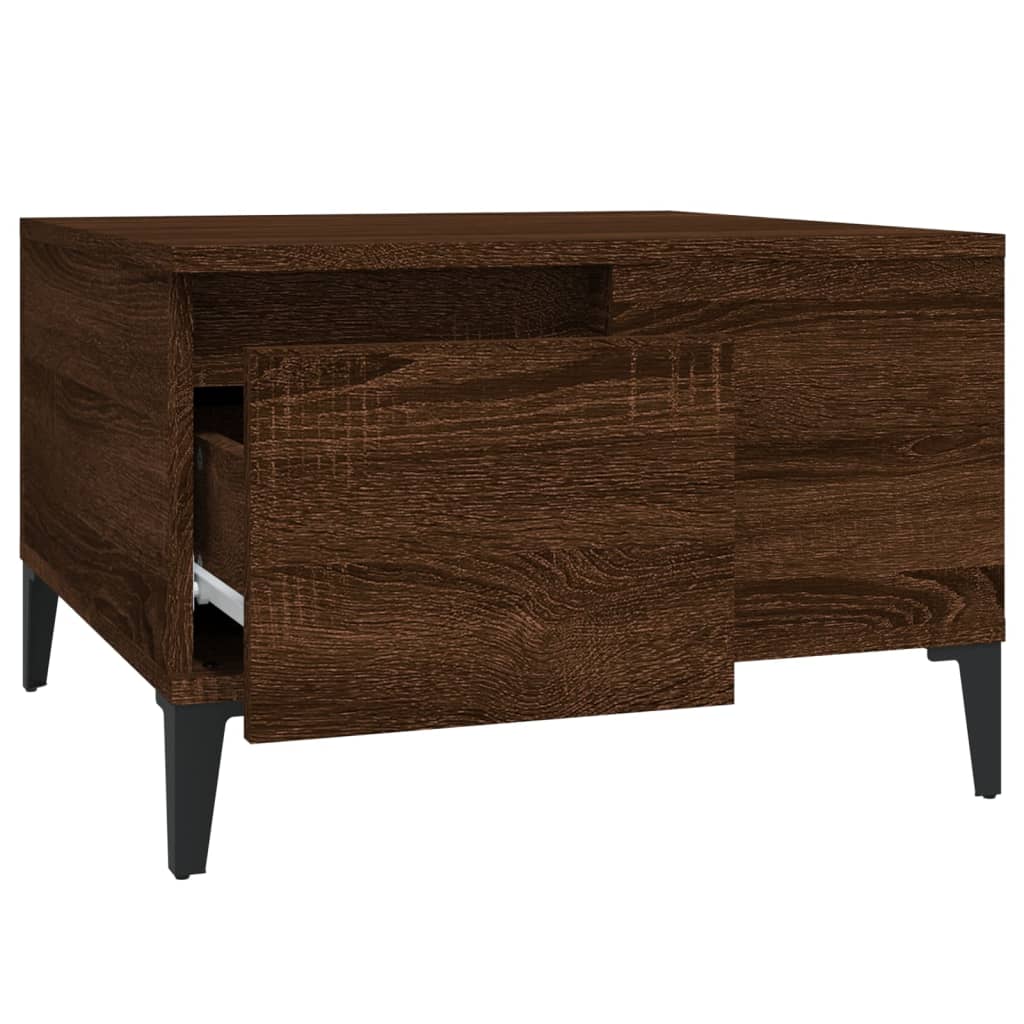 Table basse chêne marron 55x55x36,5 cm bois d'ingénierie