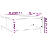 Table basse blanc 80x80x36,5 cm bois d'ingénierie