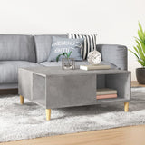 Concrete gray coffee table 80x80x36.5 cm engineered wood