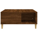 Table basse chêne marron 80x80x36,5 cm bois d'ingénierie