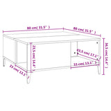 Table basse noir 80x80x36,5 cm bois d'ingénierie