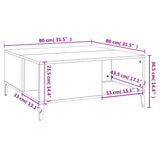 Table basse blanc brillant 80x80x36,5 cm bois d'ingénierie