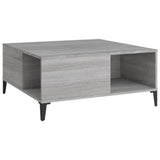 Sonoma grauer Couchtisch 80x80x36,5 cm, Holzwerkstoff