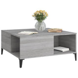 Sonoma grauer Couchtisch 80x80x36,5 cm, Holzwerkstoff