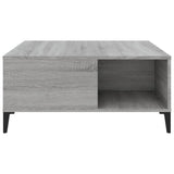 Sonoma grauer Couchtisch 80x80x36,5 cm, Holzwerkstoff