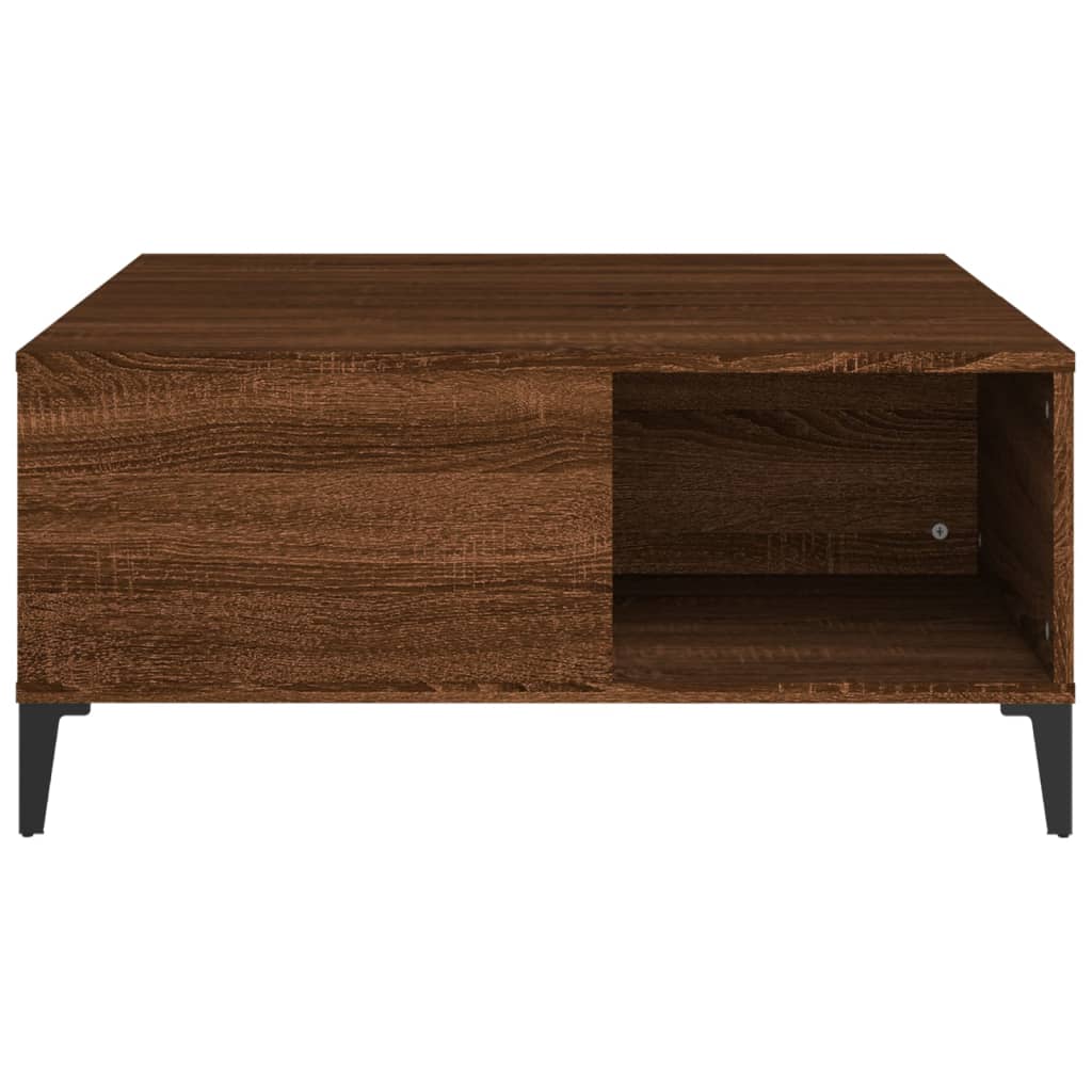 Table basse chêne marron 80x80x36,5 cm bois d'ingénierie