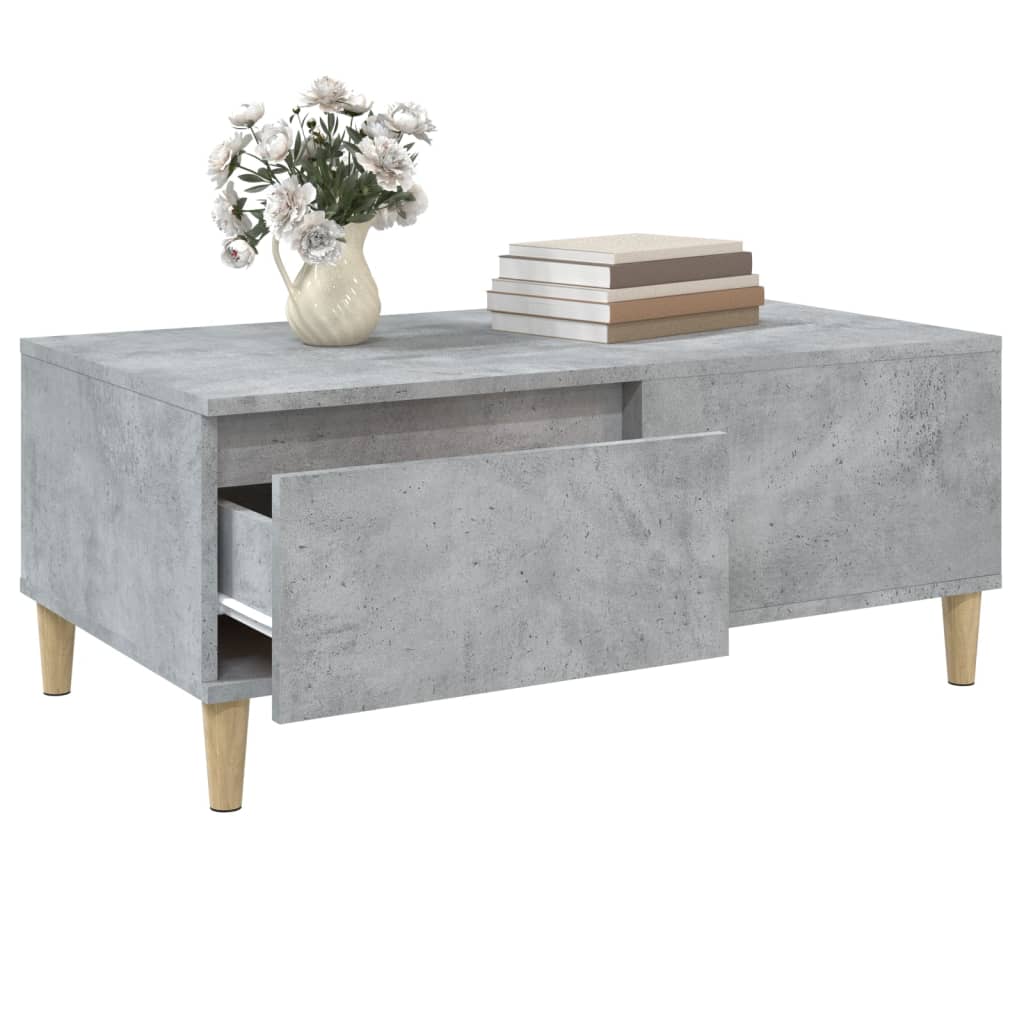 Table basse Gris béton 90x50x36,5 cm Bois d'ingénierie