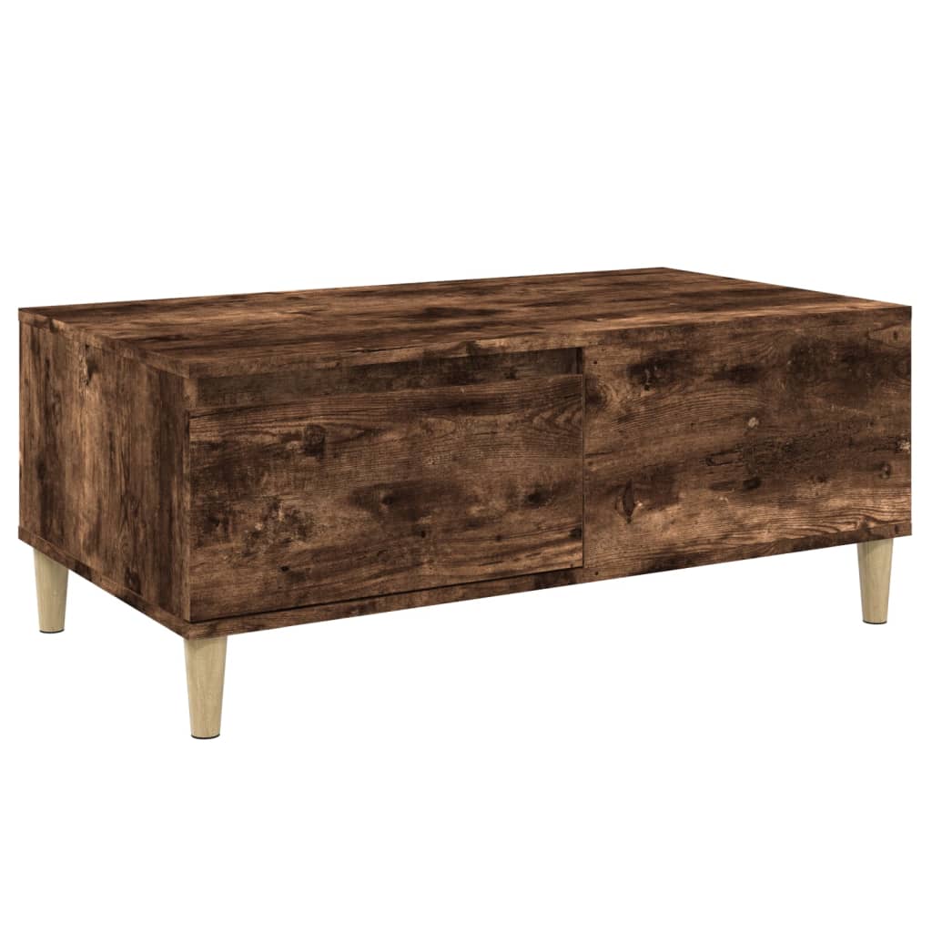 Table basse Chêne fumé 90x50x36,5 cm Bois d'ingénierie