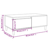 Table basse Chêne fumé 90x50x36,5 cm Bois d'ingénierie