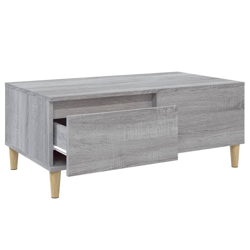 Table basse Sonoma gris 90x50x36,5 cm Bois d'ingénierie