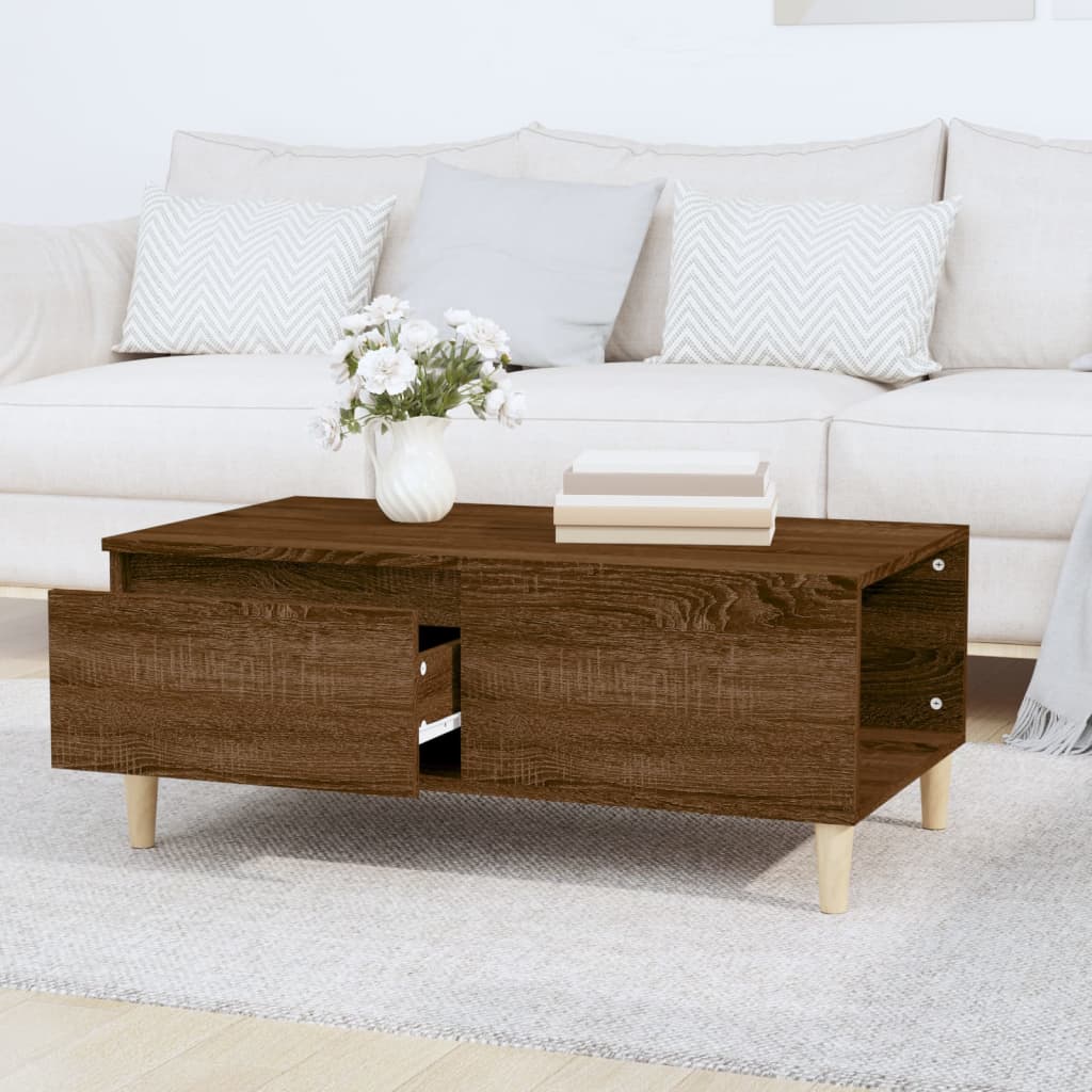 Table basse Chêne marron 90x50x36,5 cm Bois d'ingénierie