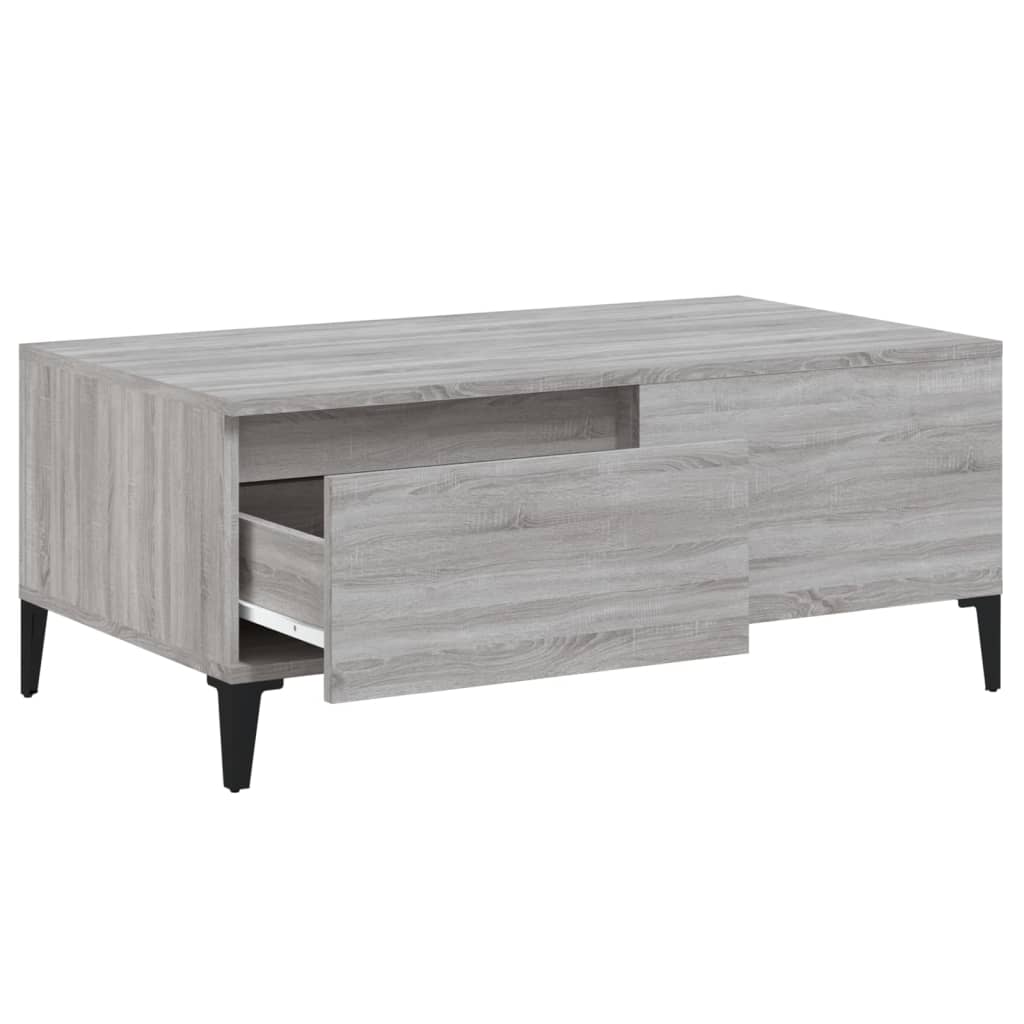 Table basse Sonoma gris 90x50x36,5 cm Bois d'ingénierie