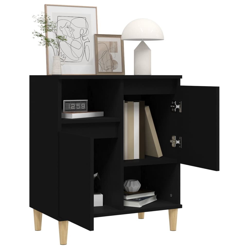 Buffet Noir 60x35x70 cm Bois d'ingénierie