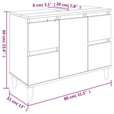 Meuble d'évier blanc brillant 80x33x60 cm bois d'ingénierie