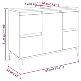 Meuble d'évier blanc brillant 80x33x60 cm bois d'ingénierie