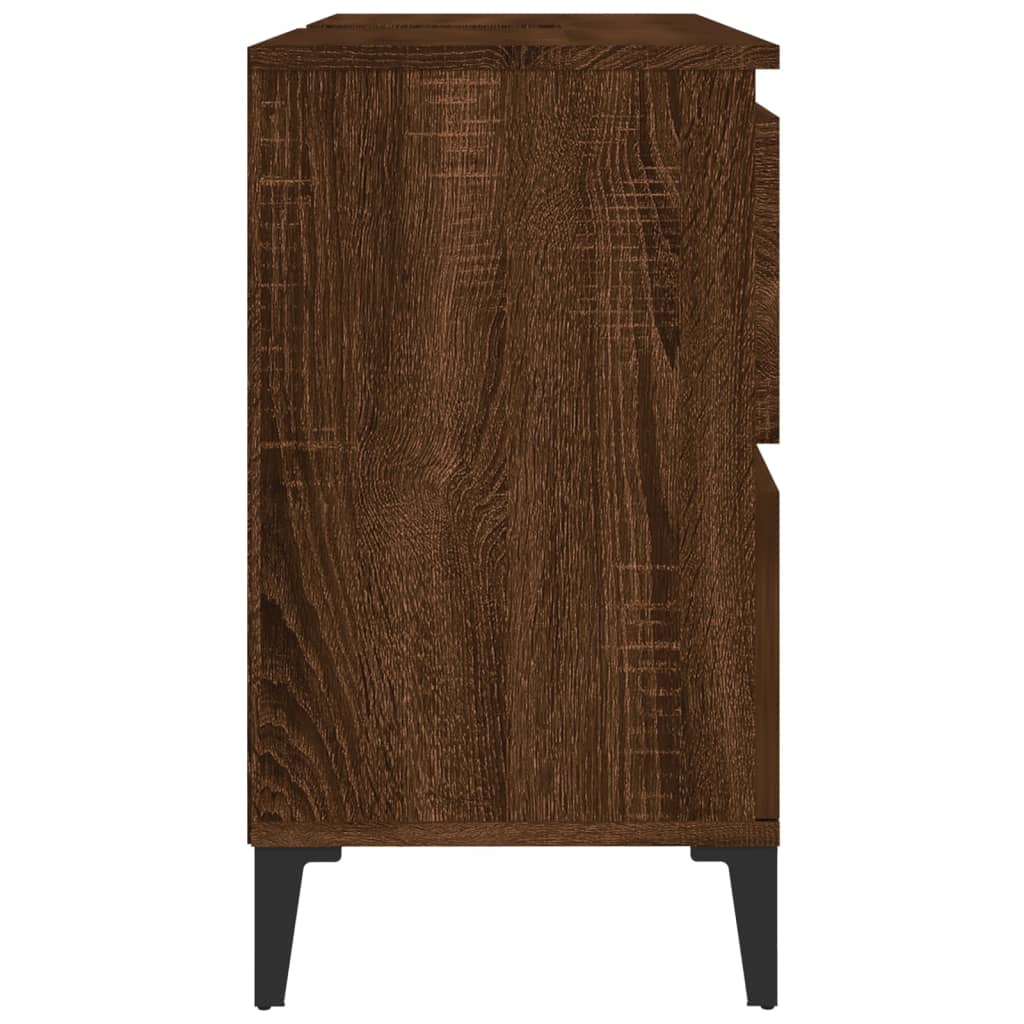 Meuble d'évier chêne marron 80x33x60 cm bois d'ingénierie