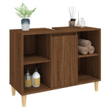 Meuble d'évier chêne marron 80x33x60 cm bois d'ingénierie