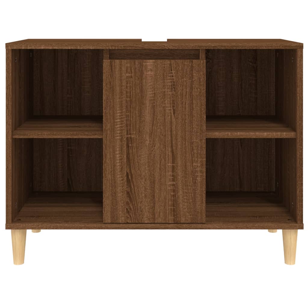 Meuble d'évier chêne marron 80x33x60 cm bois d'ingénierie