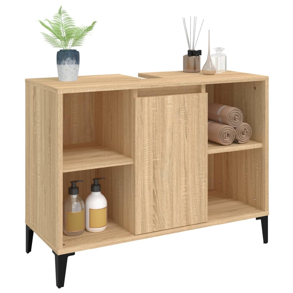 Meuble d'évier chêne sonoma 80x33x60 cm bois d'ingénierie