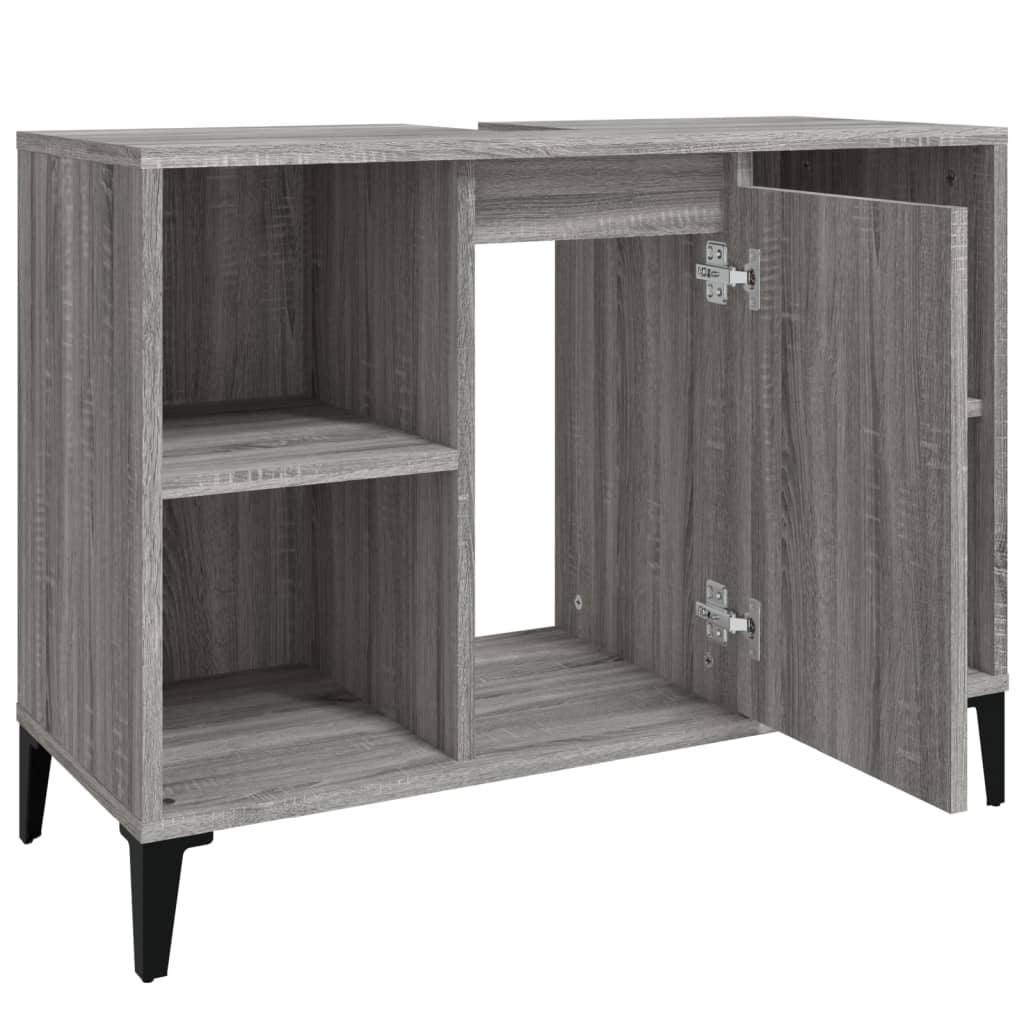 Meuble d'évier sonoma gris 80x33x60 cm bois d'ingénierie