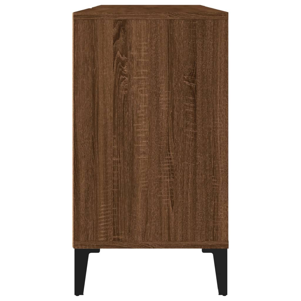 Brown oak sink cabinet 80x33x60 cm engineered wood