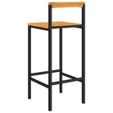 Tabourets de bar lot de 2 noir résine tressée et bois d'acacia